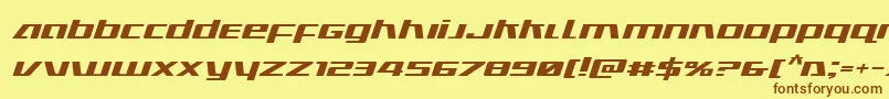 Ultramarinesexpandital Font – Brown Fonts on Yellow Background