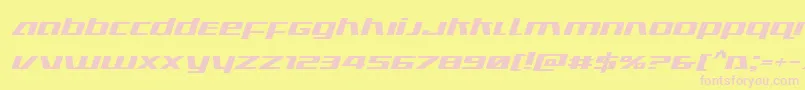 Ultramarinesexpandital Font – Pink Fonts on Yellow Background