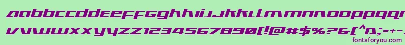 Ultramarinesexpandital Font – Purple Fonts on Green Background