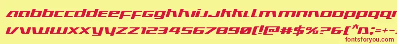 Ultramarinesexpandital Font – Red Fonts on Yellow Background