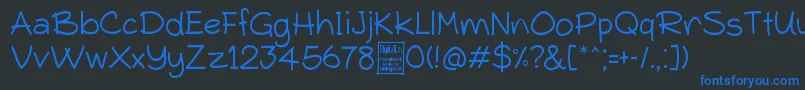 TypoComicaLightDemo Font – Blue Fonts on Black Background