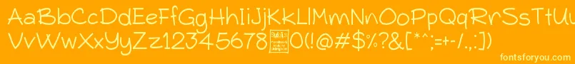 fuente TypoComicaLightDemo – Fuentes Amarillas Sobre Fondo Naranja