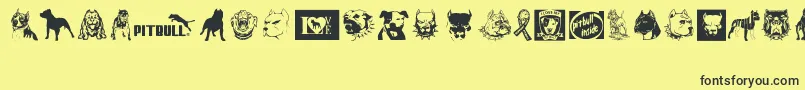 BewareOfPitbull Font – Black Fonts on Yellow Background