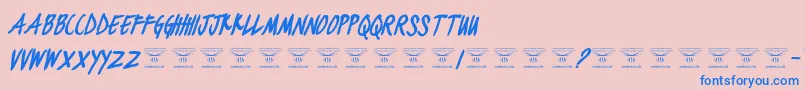 BlackjacketboysBolditalic Font – Blue Fonts on Pink Background