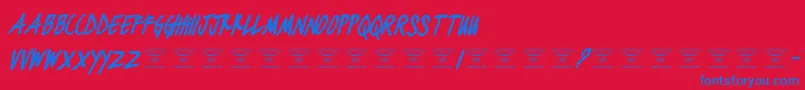 BlackjacketboysBolditalic Font – Blue Fonts on Red Background