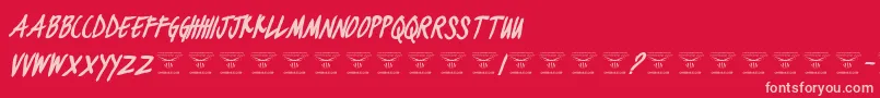 BlackjacketboysBolditalic Font – Pink Fonts on Red Background