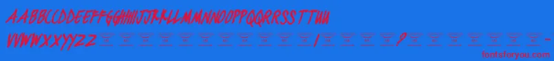 BlackjacketboysBolditalic Font – Red Fonts on Blue Background