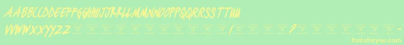 BlackjacketboysBolditalic Font – Yellow Fonts on Green Background