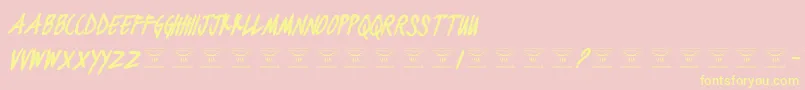 BlackjacketboysBolditalic Font – Yellow Fonts on Pink Background