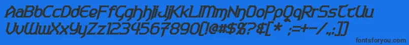 フォントWarlordsBoldItalic – 黒い文字の青い背景