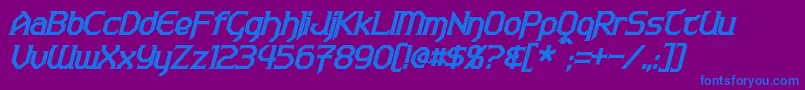 フォントWarlordsBoldItalic – 紫色の背景に青い文字