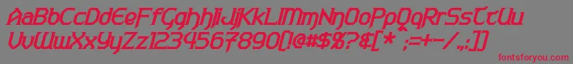 WarlordsBoldItalic Font – Red Fonts on Gray Background