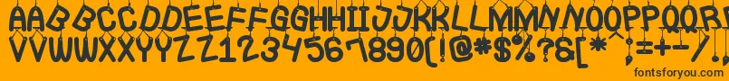 Шрифт LaQueCuelgaSt – чёрные шрифты на оранжевом фоне
