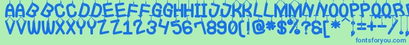 Шрифт LaQueCuelgaSt – синие шрифты на зелёном фоне