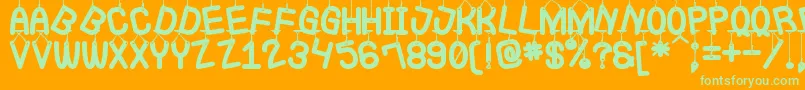 LaQueCuelgaSt Font – Green Fonts on Orange Background