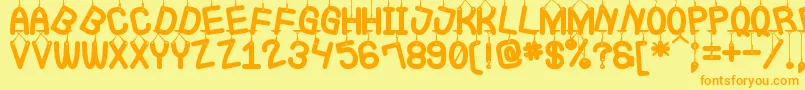 LaQueCuelgaSt Font – Orange Fonts on Yellow Background