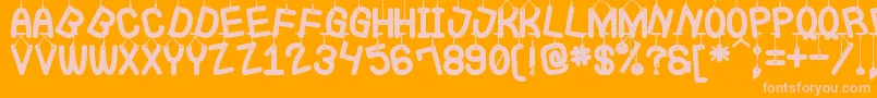 LaQueCuelgaSt Font – Pink Fonts on Orange Background