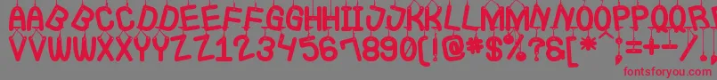 LaQueCuelgaSt Font – Red Fonts on Gray Background