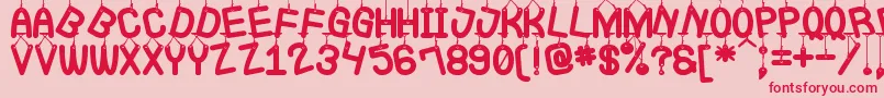 LaQueCuelgaSt Font – Red Fonts on Pink Background