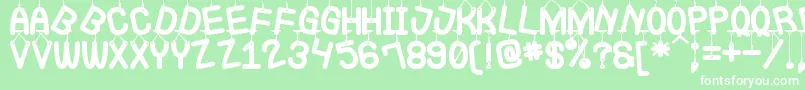 フォントLaQueCuelgaSt – 緑の背景に白い文字
