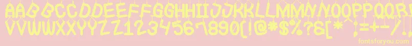 LaQueCuelgaSt Font – Yellow Fonts on Pink Background