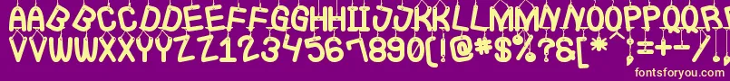 LaQueCuelgaSt Font – Yellow Fonts on Purple Background