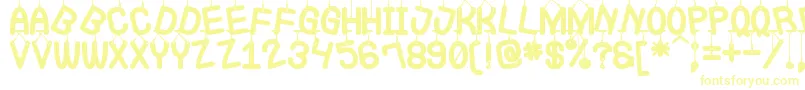 LaQueCuelgaSt Font – Yellow Fonts on White Background