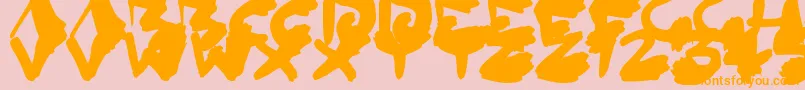 InkedOut Font – Orange Fonts on Pink Background