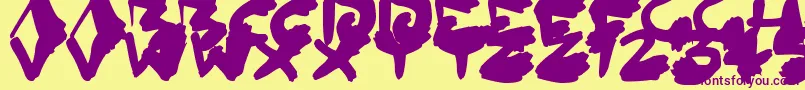 InkedOut Font – Purple Fonts on Yellow Background