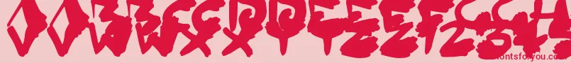 InkedOut Font – Red Fonts on Pink Background