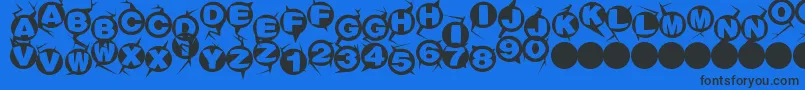 Machinegun Font – Black Fonts on Blue Background