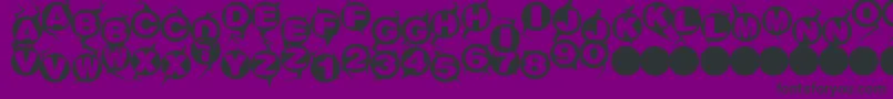 Machinegun-Schriftart – Schwarze Schriften auf violettem Hintergrund