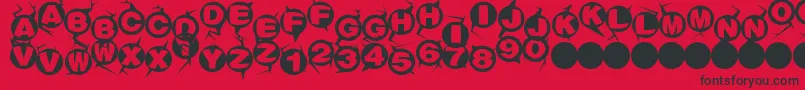 Machinegun-Schriftart – Schwarze Schriften auf rotem Hintergrund