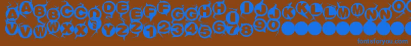 Machinegun Font – Blue Fonts on Brown Background