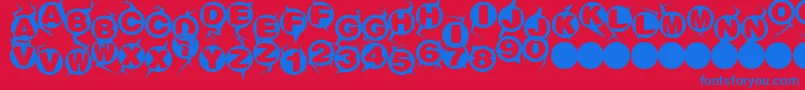 Machinegun Font – Blue Fonts on Red Background