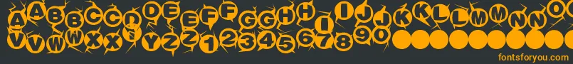 Machinegun Font – Orange Fonts on Black Background
