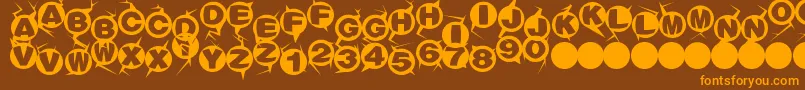 Machinegun Font – Orange Fonts on Brown Background