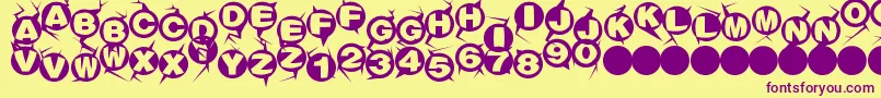 Machinegun Font – Purple Fonts on Yellow Background