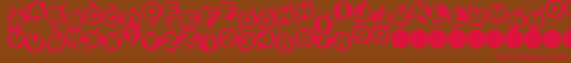 Machinegun-Schriftart – Rote Schriften auf braunem Hintergrund