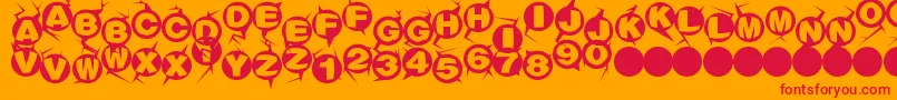 フォントMachinegun – オレンジの背景に赤い文字