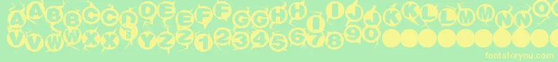Machinegun Font – Yellow Fonts on Green Background