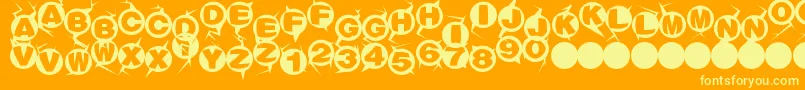 Шрифт Machinegun – жёлтые шрифты на оранжевом фоне