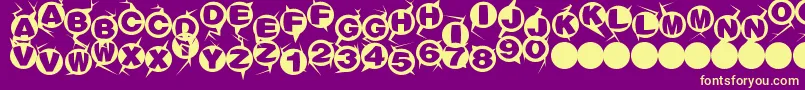 Machinegun Font – Yellow Fonts on Purple Background