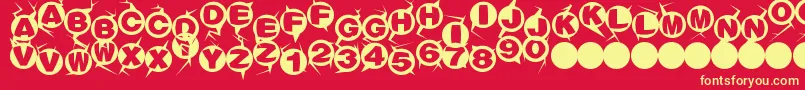 フォントMachinegun – 黄色の文字、赤い背景