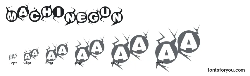 Größen der Schriftart Machinegun