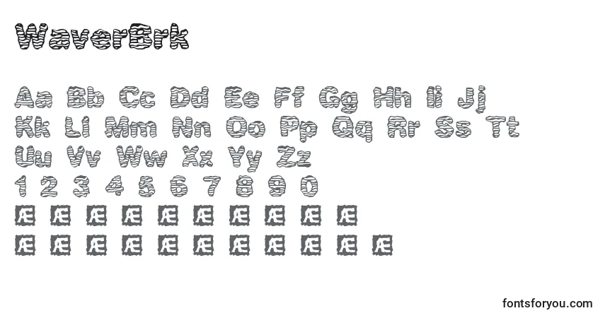 Czcionka WaverBrk – alfabet, cyfry, specjalne znaki