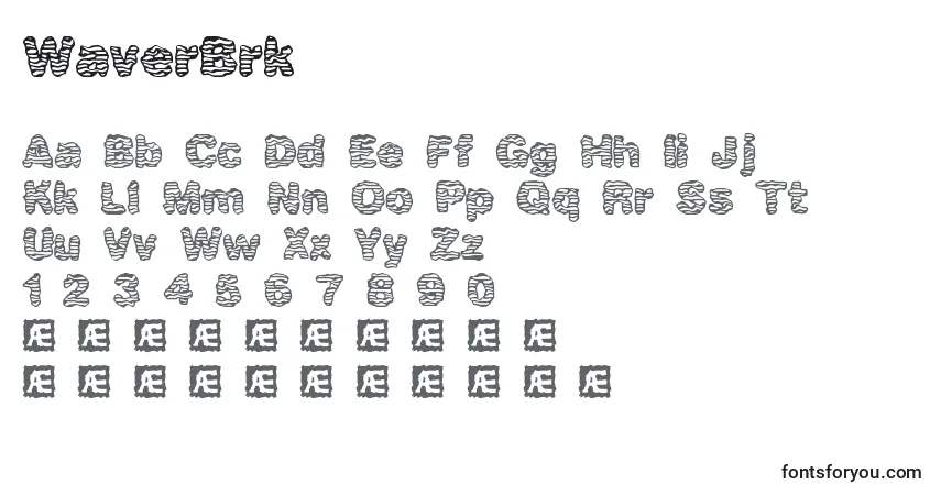 WaverBrkフォント–アルファベット、数字、特殊文字