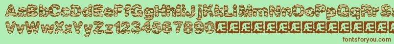 WaverBrk Font – Brown Fonts on Green Background