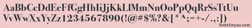 フォントBodoni72cBold – ピンクの背景に黒い文字
