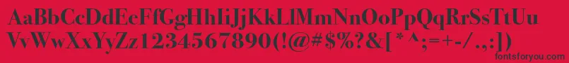 Bodoni72cBold Font – Black Fonts on Red Background